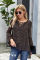 Black Lantern Sleeve Lace Up Blouse