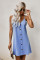 Sky Blue Buttoned Slip Dress