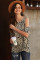 Beige Cheetah Print Cold Shoulder Top