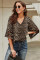 Leopard 3/4 Flared Sleeve Blouse