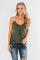 Green Somewhere Next To You Twist Tank Top