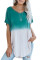 Blue White Ombre Color Block Casual Summer Shirt