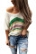 Multicolor Stripes Knit T-shirt with Slits