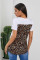White Leopard Printed Splicing T-Shirt