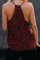 Red Leopard Printed Racerback Tank Top
