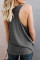 Gray Skull Print Tank Top