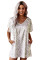 V-Neck Half Sleeve Leopard Casual T Shirt Dress with Pockets