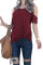 Red Twist Front Cold Shoulder Tee