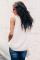 White Ruffle Trim Neckline Tank Top