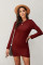 Red Long Sleeve Wrap Hem Mini Dress