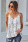 White Snake Printed Racerback Tank Top