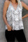 White Snake Printed Racerback Tank Top
