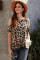 Brown Leopard Print Cold Shoulder Top