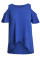 Blue Cold Shoulder High Low Top