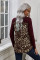 Burgundy Leopard Patch Pocket Long Sleeve Top