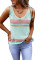 Multicolor Striped Colorblock Textured Knit Tank