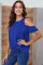 Blue Twist Front Cold Shoulder Tee