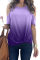 Purple Gradient Cold Shoulder Knot Twisted T-Shirt