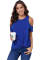 Blue Twist Front Cold Shoulder Tee