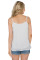 White Button Up V Neck Camisole Vest Top