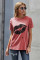 Kiss The Lip Distressed Cotton Tee