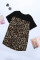 Leopard Printed Splicing T-Shirt