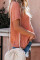Orange Short Sleeve Knit Top