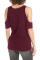 Red Twist Front Cold Shoulder Tee