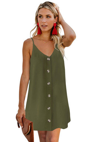 Green Buttoned Slip Dress
