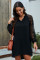 Black Lace Long Sleeves Shift Above Knee Dress
