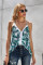 Green Leaf Print Tank Top