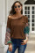 Brown Floral Sleeve Pullover Top