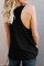 Black Skull Print Tank Top