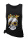 Black Skull Print Tank Top
