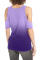 Purple Gradient Cold Shoulder Knot Twisted T-Shirt