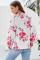 Red Ballon Sleeve Floral Shirt Top