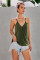 Green Spaghetti straps Slip Camisole