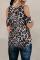 Black Brown Leopard Print Cold Shoulder Top