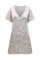 V-Neck Half Sleeve Leopard Casual T Shirt Dress with Pockets
