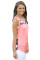 Pink Front Floral Print Back High-low Hem Tank