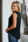 Black V-Neck Front Irregular Twist Hem Tank Top