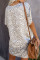 V-Neck Half Sleeve Leopard Casual T Shirt Dress with Pockets