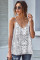 White Snake Printed Racerback Tank Top