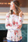 White Long Sleeve Floral Autumn Womens Top