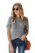 Gray Short Sleeve Knit Top