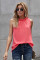 Red Ruffle Trim Neckline Tank Top
