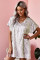 V-Neck Half Sleeve Leopard Casual T Shirt Dress with Pockets
