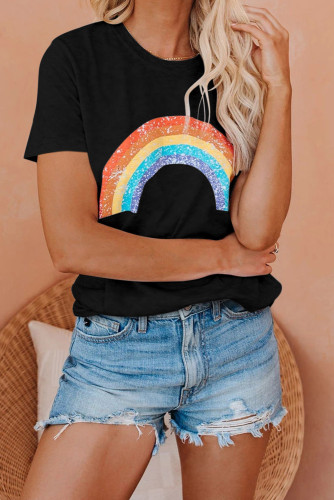 Black Pot Of Gold Heathered Rainbow Tee