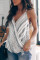 Gray Striped Drape Tank