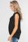 Black V-Neck Front Irregular Twist Hem Tank Top